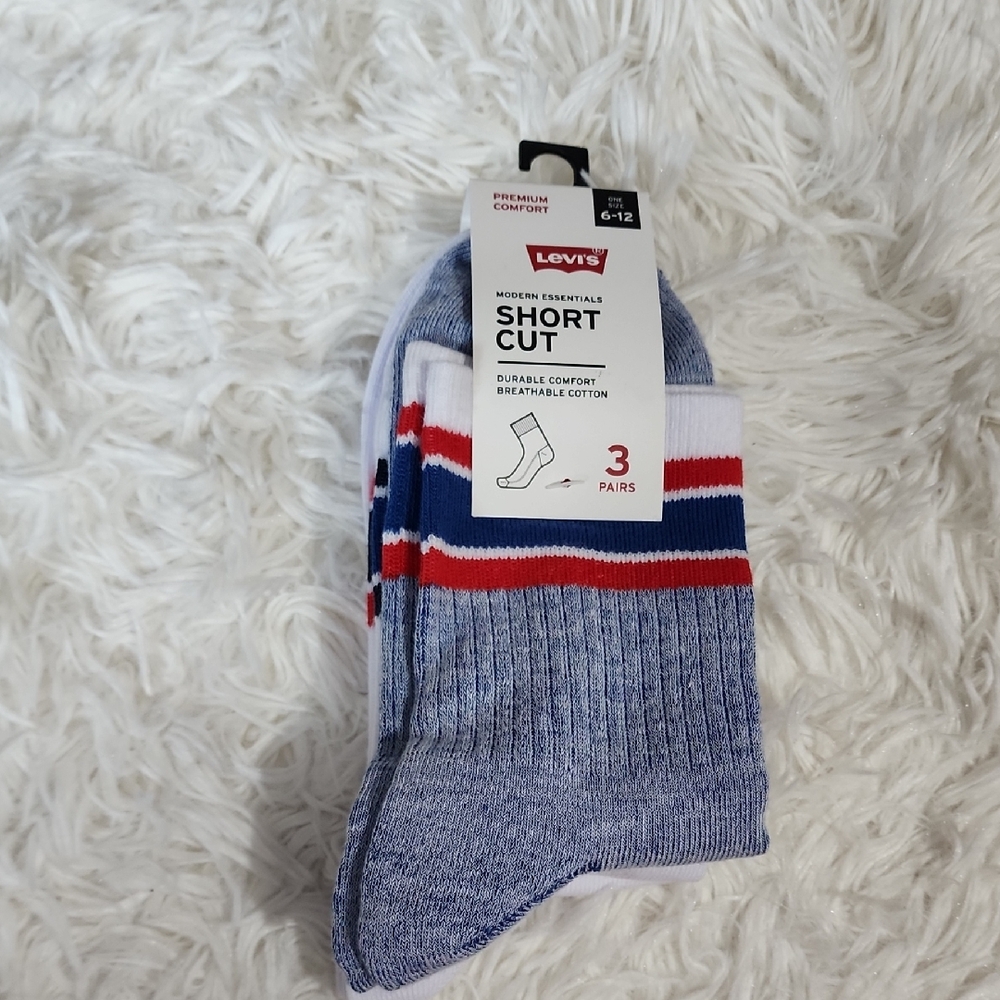 Levi's Blue and White Socks - 3 Pairs Brand New Unisex